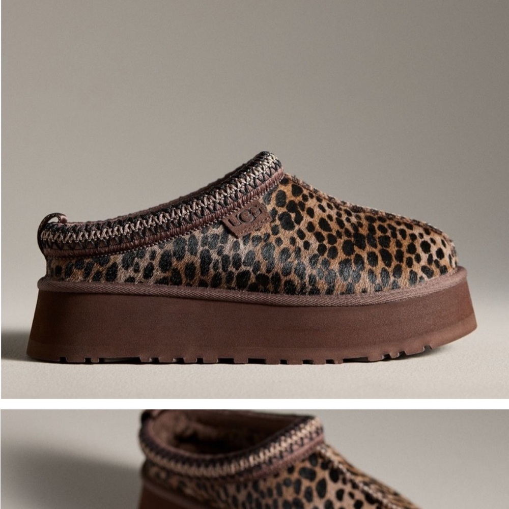 UGG tazz caspian platform mules NEW Leopard women USA size 9